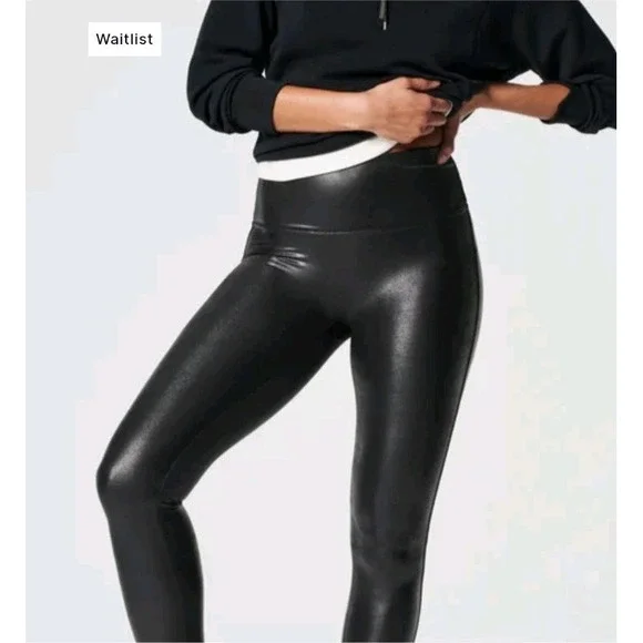 SPANX FAUX LEATHER LEGGINGS SZ S/P Very versatile - Picture 1 of 6